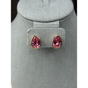 Vintage Pink Crystal S.A.L. Clip On Earrings